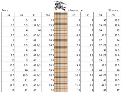 size 11 in burberry shoes|burberry shoes size chart.